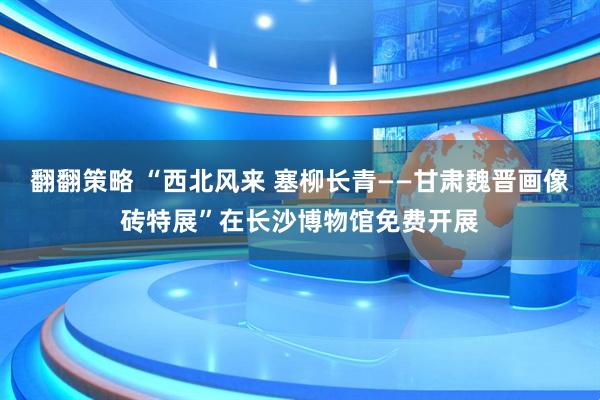 翻翻策略 “西北风来 塞柳长青——甘肃魏晋画像砖特展”在长沙博物馆免费开展