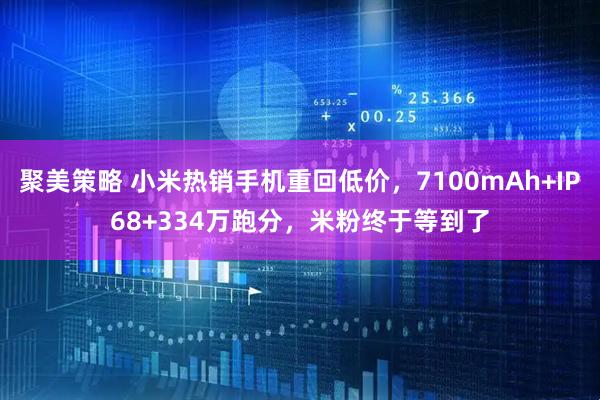 聚美策略 小米热销手机重回低价，7100mAh+IP68+334万跑分，米粉终于等到了